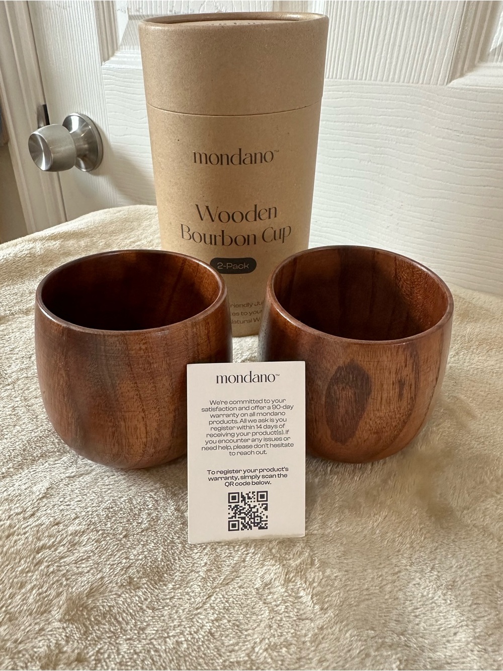 Monsanto Elegant Brown Wooden Bourbon Cups - 2 Pack New in Box